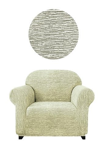 Karahanlı Polyester Likralı Fırfırlı Süngersiz Kırçıllı Giydirmeli Krem Tekli Koltuk Örtüsü 75x120 cm