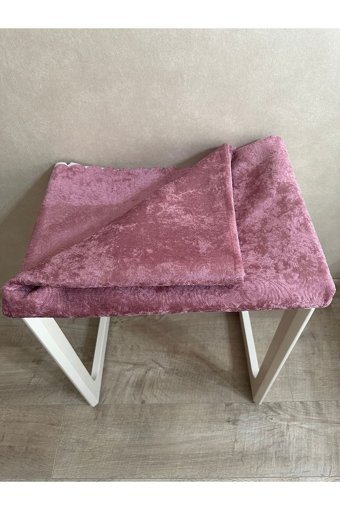 Muteks Kadife Süngerli Çiçek Desenli Pembe Tekli Koltuk Örtüsü 170x210 cm