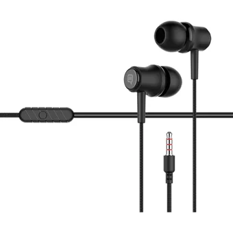 Intouch Stereo Silikonlu Mikrofonlu 3.5 Mm Jak Kablolu Kulaklık Siyah