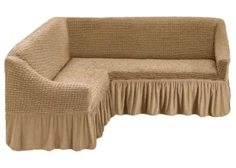 Özmakan Pamuklu - Polyester Bürümcük Jakarlı Süngersiz Düz Giydirmeli Gri Üçlü Koltuk Örtüsü 300x500 cm