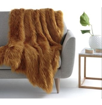 Mer Home Polyester Peluş Süngersiz Kahverengi Tekli Koltuk Örtüsü 90x150 cm