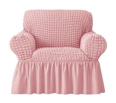 Elgeyar Pamuklu - Polyester Bürümcük Jakarlı Süngersiz Armürlü Giydirmeli Pembe Tekli Koltuk Örtüsü 70x80 cm