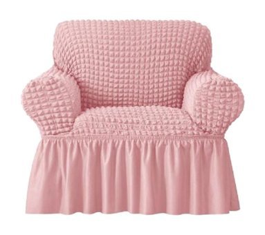 Elgeyar Pamuklu - Polyester Bürümcük Jakarlı Süngersiz Armürlü Giydirmeli Pembe Tekli Koltuk Örtüsü 70x80 cm