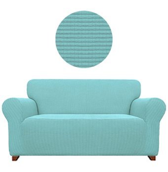 Elgeyar Polyester Likralı Jakarlı Süngersiz Armürlü Giydirmeli Turkuaz Üçlü Koltuk Örtüsü 180x230 cm
