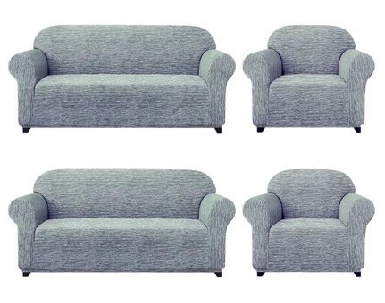 Eldost Ticaret Polyester Likralı Jakarlı Süngersiz Armürlü Giydirmeli Gri Sekizli Koltuk Örtüsü 180x230 cm