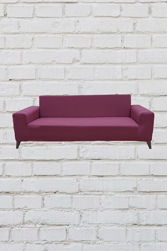 Şahane Ev Mikro Polyester Likralı Jakarlı Süngersiz Düz Giydirmeli Lastikli Gül Kurusu İkili Koltuk Örtüsü 55x8 cm