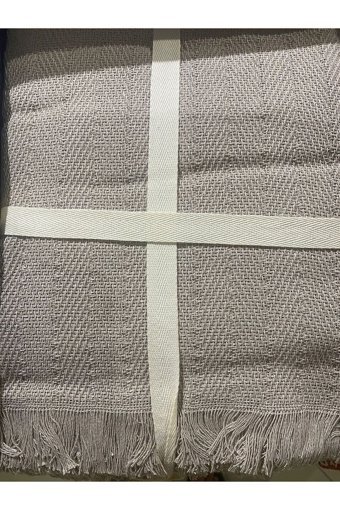 Akm Pamuklu Püsküllü Süngersiz Kahverengi Tekli Koltuk Örtüsü 170x234 cm