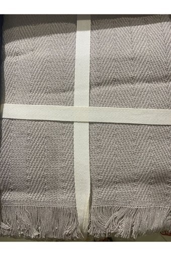 Akm Pamuklu Püsküllü Süngersiz Kahverengi Tekli Koltuk Örtüsü 170x234 cm