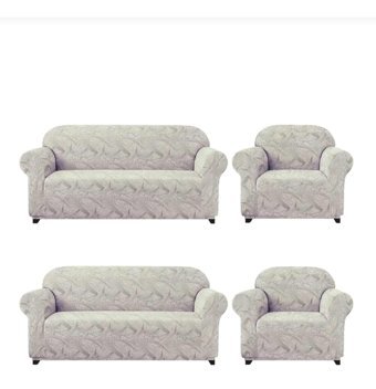 Akbu Polyester Süngersiz Giydirmeli Lastikli Bej Dörtlü Koltuk Örtüsü 180x230 cm