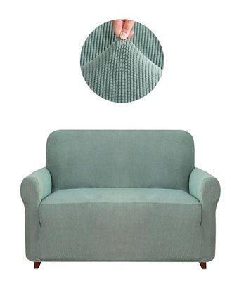 Eldost Ticaret Polyester Likralı Jakarlı Süngersiz Armürlü Giydirmeli Yeşil İkili Koltuk Örtüsü 115x175 cm