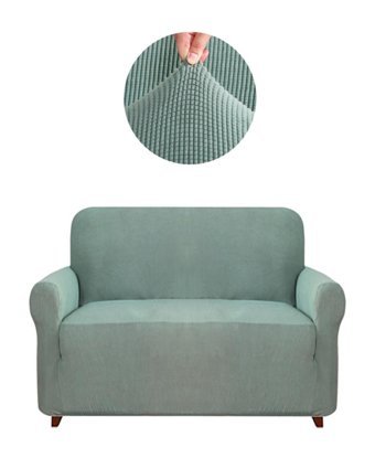 Eldost Ticaret Polyester Likralı Jakarlı Süngersiz Armürlü Giydirmeli Yeşil İkili Koltuk Örtüsü 115x175 cm