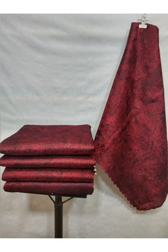 Madame Blue Polyester Nubuk Süngerli Çizgili Kırmızı Tekli Koltuk Örtüsü 170x220 cm