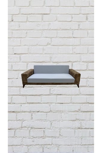 Şahane Ev Polyester Likralı Jakarlı Süngersiz Düz Giydirmeli Gri İkili Koltuk Örtüsü 78x55 cm