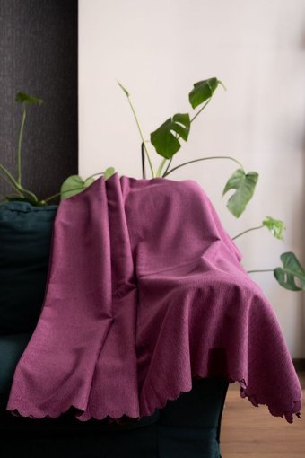 Homease Şönil Polar Süngersiz Armürlü Pembe Tekli Koltuk Örtüsü 175x215 cm