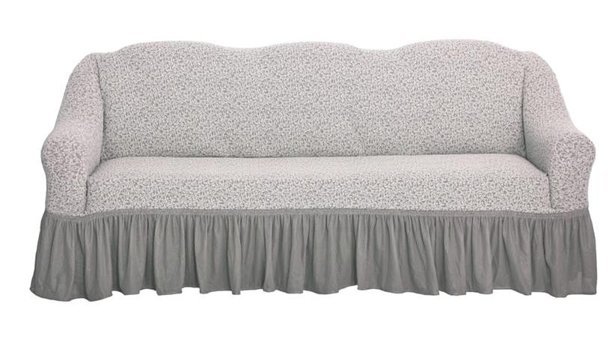 Venera Pamuklu - Polyester Likralı Drapeli Süngerli Düz Giydirmeli Bej Tekli Koltuk Örtüsü
