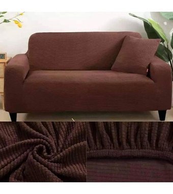 Iydgah Polyester Likralı Süngersiz Düz Giydirmeli Bordo Üçlü Koltuk Örtüsü 180x230 cm
