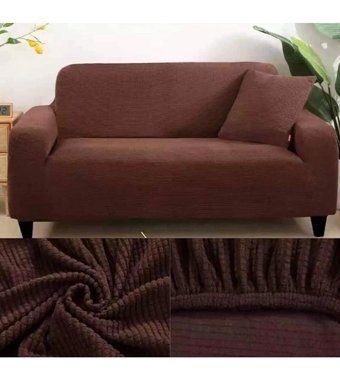 Iydgah Polyester Likralı Süngersiz Düz Giydirmeli Bordo Üçlü Koltuk Örtüsü 180x230 cm