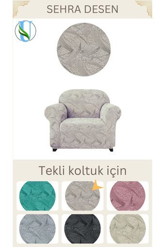 Uy Style Tekstil Likralı Jakarlı Süngerli Armürlü Giydirmeli Kahverengi Tekli Koltuk Örtüsü 75x115 cm