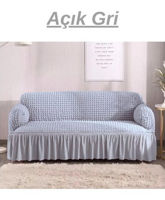 Ensari Karaoğlu Pamuklu - Polyester Bürümcük Jakarlı Süngersiz Armürlü Giydirmeli Lacivert Üçlü Koltuk Örtüsü 180x230 cm