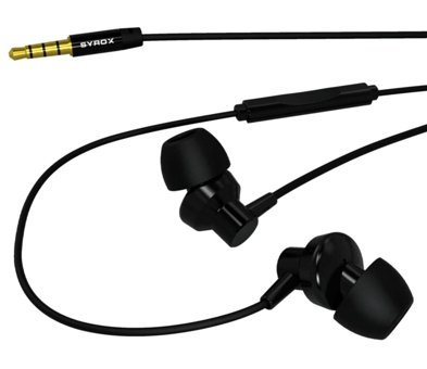 Syrox K15 Silikonlu Mikrofonlu 3.5 Mm Jak Kablolu Kulaklık Siyah