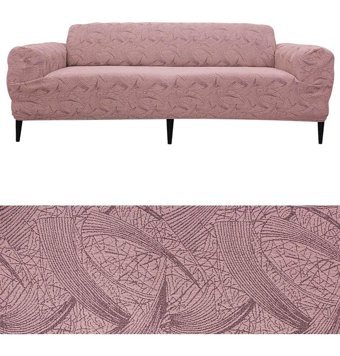 Bibaha Pamuklu Jakarlı Süngersiz Giydirmeli Lastikli Pembe Tekli Koltuk Örtüsü 180x230 cm