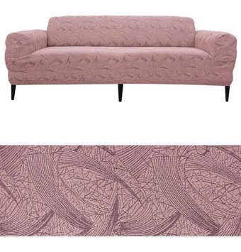 Bibaha Pamuklu Jakarlı Süngersiz Giydirmeli Lastikli Pembe Tekli Koltuk Örtüsü 180x230 cm