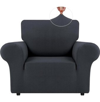Bright Home Polyester Likralı Süngersiz Pitikare Desenli Giydirmeli Lastikli Gri Tekli Koltuk Örtüsü 70x115 cm