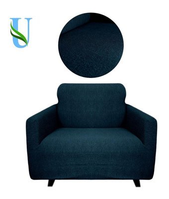 Uy Style Tekstil Likralı Jakarlı Süngerli Geometrik Desenli Giydirmeli Siyah Tekli Koltuk Örtüsü 70x115 cm
