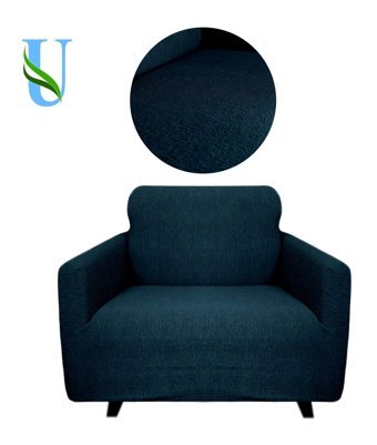 Uy Style Tekstil Likralı Jakarlı Süngerli Geometrik Desenli Giydirmeli Siyah Tekli Koltuk Örtüsü 70x115 cm