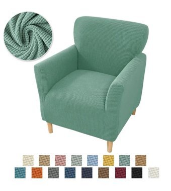 İntil Pamuklu - Polyester Likralı Süngersiz Kareli Giydirmeli Yeşil Tekli Koltuk Örtüsü 180x230 cm