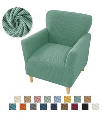 İntil Pamuklu - Polyester Likralı Süngersiz Kareli Giydirmeli Yeşil Tekli Koltuk Örtüsü 180x230 cm