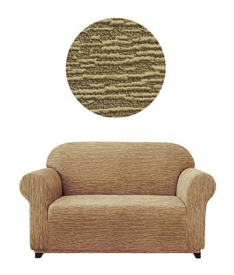 Bright Home Polyester Süngersiz Çubuk Desenli Giydirmeli Lastikli Kahverengi Tekli Koltuk Örtüsü 120x170 cm