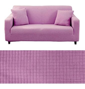 Seltenet Pamuklu - Polyester Likralı Jakarlı Süngersiz Geometrik Desenli Giydirmeli Su Geçirmez Pembe Üçlü Koltuk Örtüsü 180x220 cm