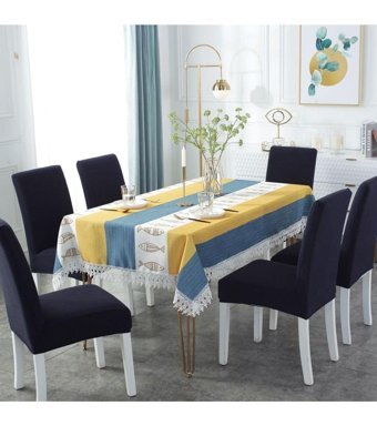 Özmakan Pamuklu - Polyester Likralı Jakarlı Süngersiz Çizgili Giydirmeli Siyah Altılı Koltuk Örtüsü 44x52 cm