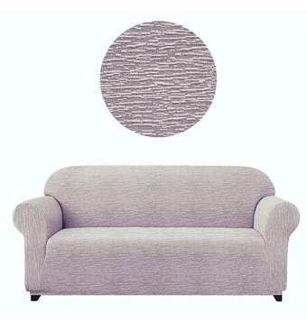 Sahibnur Polyester Likralı Jakarlı Süngersiz Düz Giydirmeli Kahverengi Üçlü Koltuk Örtüsü 180x230 cm