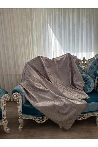 Muteks Tay Tüyü Süngersiz Çiçek Desenli Vizon Tekli Koltuk Örtüsü 175x210 cm