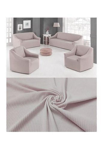 Güzelevim Polyester Likralı Süngersiz Düz Giydirmeli Siyah 3-2-1-1 Koltuk Örtüsü 180x230 cm