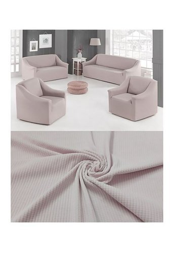 Güzelevim Polyester Likralı Süngersiz Düz Giydirmeli Siyah 3-2-1-1 Koltuk Örtüsü 180x230 cm