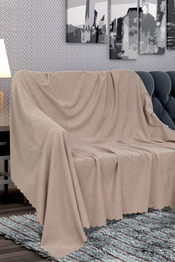 As Homes Şönil Süngersiz Mermer Desenli Mavi Tekli Koltuk Örtüsü 175x215 cm