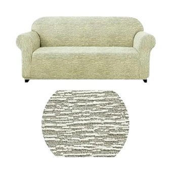 Akyol Home Süngersiz Çizgili Giydirmeli Lastikli Gri Tekli Koltuk Örtüsü 185x220 cm