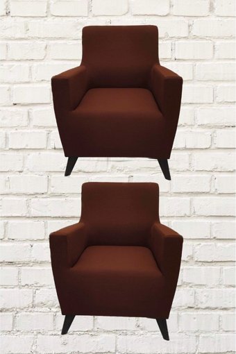 Şahane Ev Mikro Polyester Likralı Jakarlı Süngersiz Düz Giydirmeli Lastikli Kiremit Tekli Koltuk Örtüsü 38x46 cm