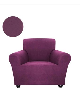 Akbu Polyester Likralı Süngersiz Giydirmeli Lastikli Mor Tekli Koltuk Örtüsü 75x115 cm