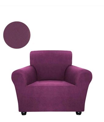 Akbu Polyester Likralı Süngersiz Giydirmeli Lastikli Mor Tekli Koltuk Örtüsü 75x115 cm