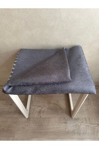 Muteks Kadife Süngerli Çiçek Desenli Antrasit Tekli Koltuk Örtüsü 170x210 cm