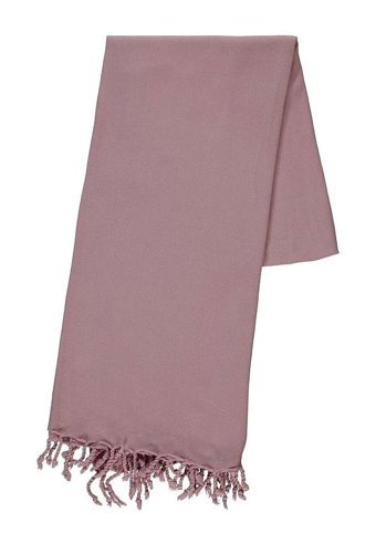 Hare Pamuklu Püsküllü Süngersiz Düz Pembe Tekli Koltuk Örtüsü 170x210 cm