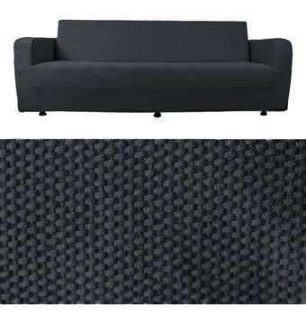 Tuchmall Polyester Likralı Süngerli Petek Desenli Giydirmeli Antrasit Tekli Koltuk Örtüsü 180x230 cm