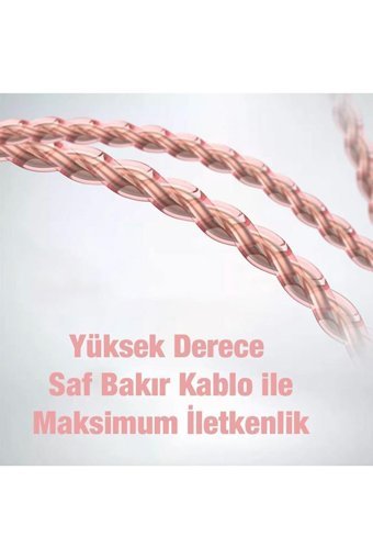 Coofbe Silikonlu Mikrofonlu Örgülü 3.5 Mm Jak Kablolu Kulaklık Mavi