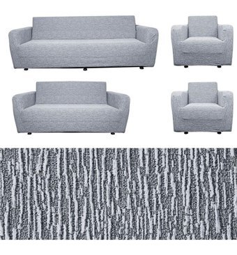 Faiend Polyester Likralı Jakarlı Süngersiz Kırçıllı Giydirmeli Krem 3-2-1-1 Koltuk Örtüsü 180x230 cm