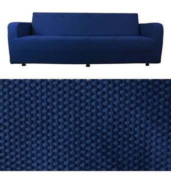 Bibaha Polyester Likralı Süngersiz Petek Desenli Giydirmeli Lastikli Lacivert Tekli Koltuk Örtüsü 180x230 cm