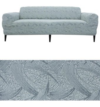 Bibaha Pamuklu Jakarlı Süngersiz Giydirmeli Lastikli Gri Tekli Koltuk Örtüsü 180x230 cm